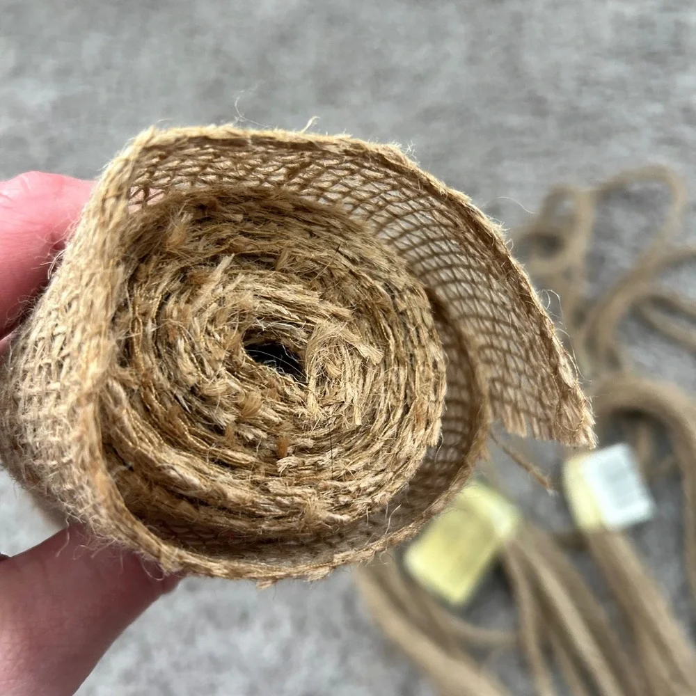 Floral Garden Decorative Nautical Rope 9.5ft‎ 2pk and Burlap Roll Craft Bundle